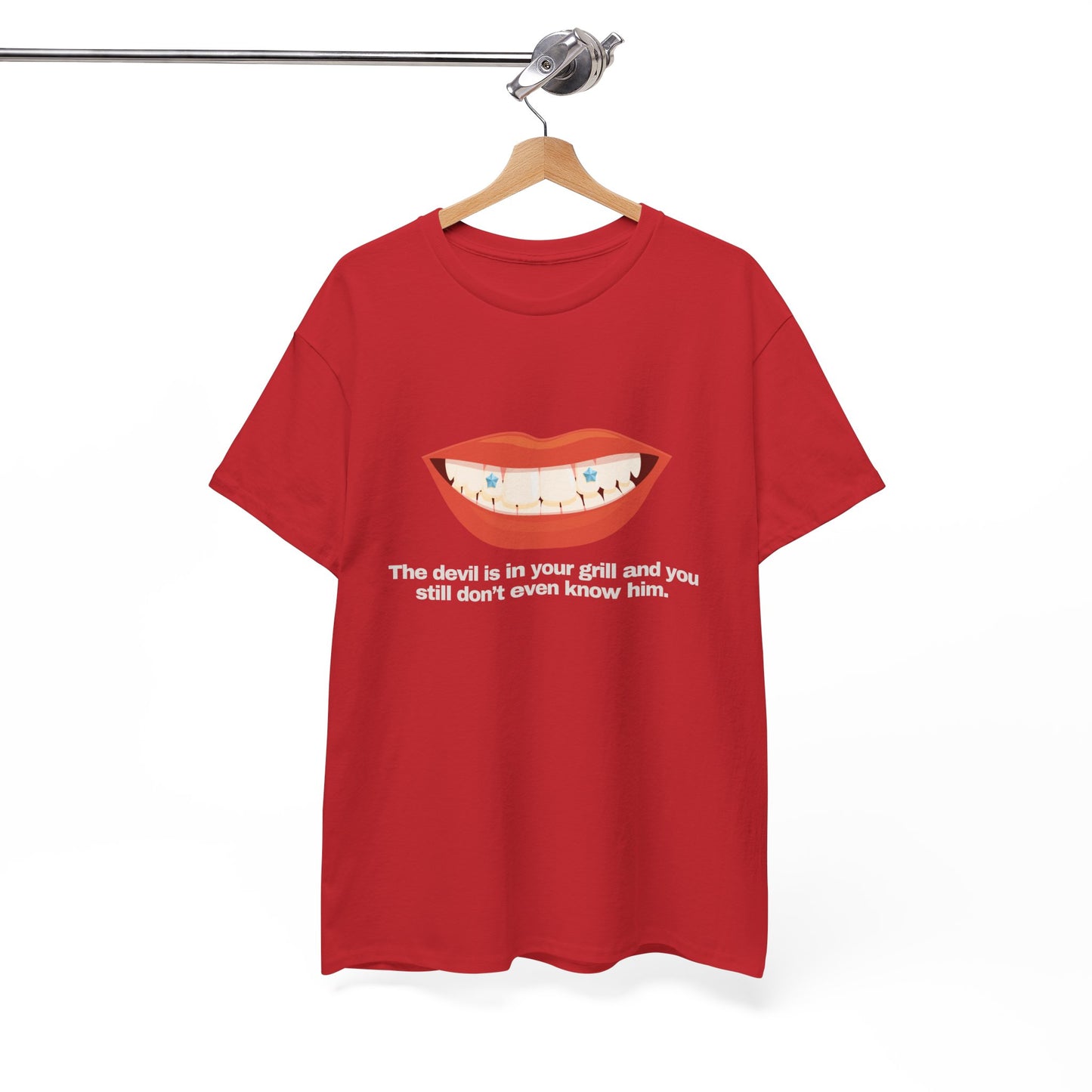 Gravitee 100% Cotton Graphic Adult T-Shirt | THE DEVIL IS IN YOUR GRILL