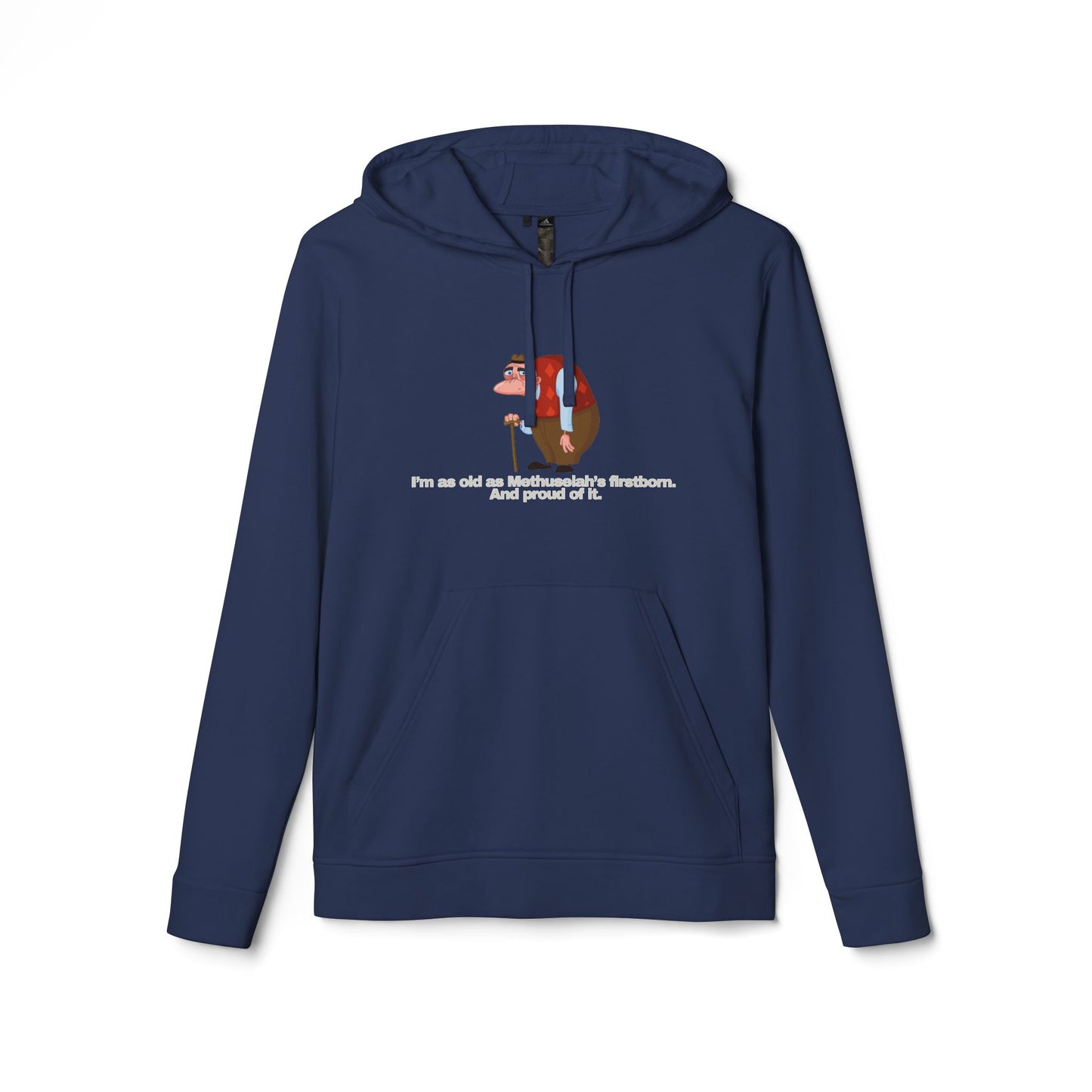 adidas® Personalized Unisex Fleece Hoodie by Gravitee | I’M AS OLD AS METHUSALEH'S FIRSTBORN