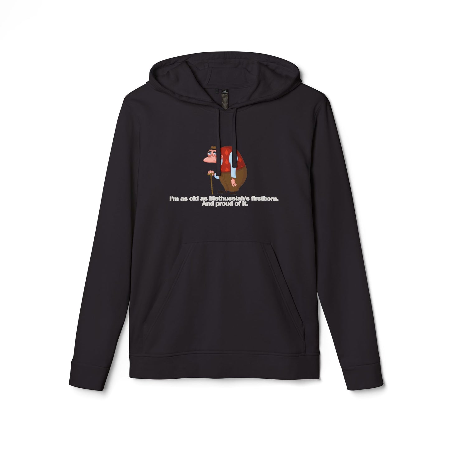 adidas® Personalized Unisex Fleece Hoodie by Gravitee | I’M AS OLD AS METHUSALEH'S FIRSTBORN