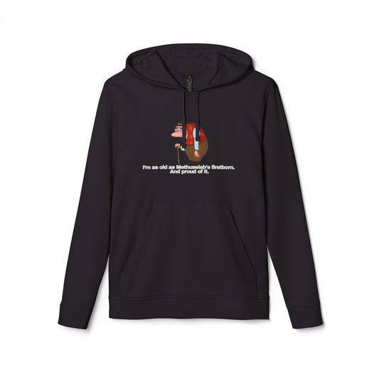 adidas® Personalized Unisex Fleece Hoodie by Gravitee | I’M AS OLD AS METHUSALEH'S FIRSTBORN