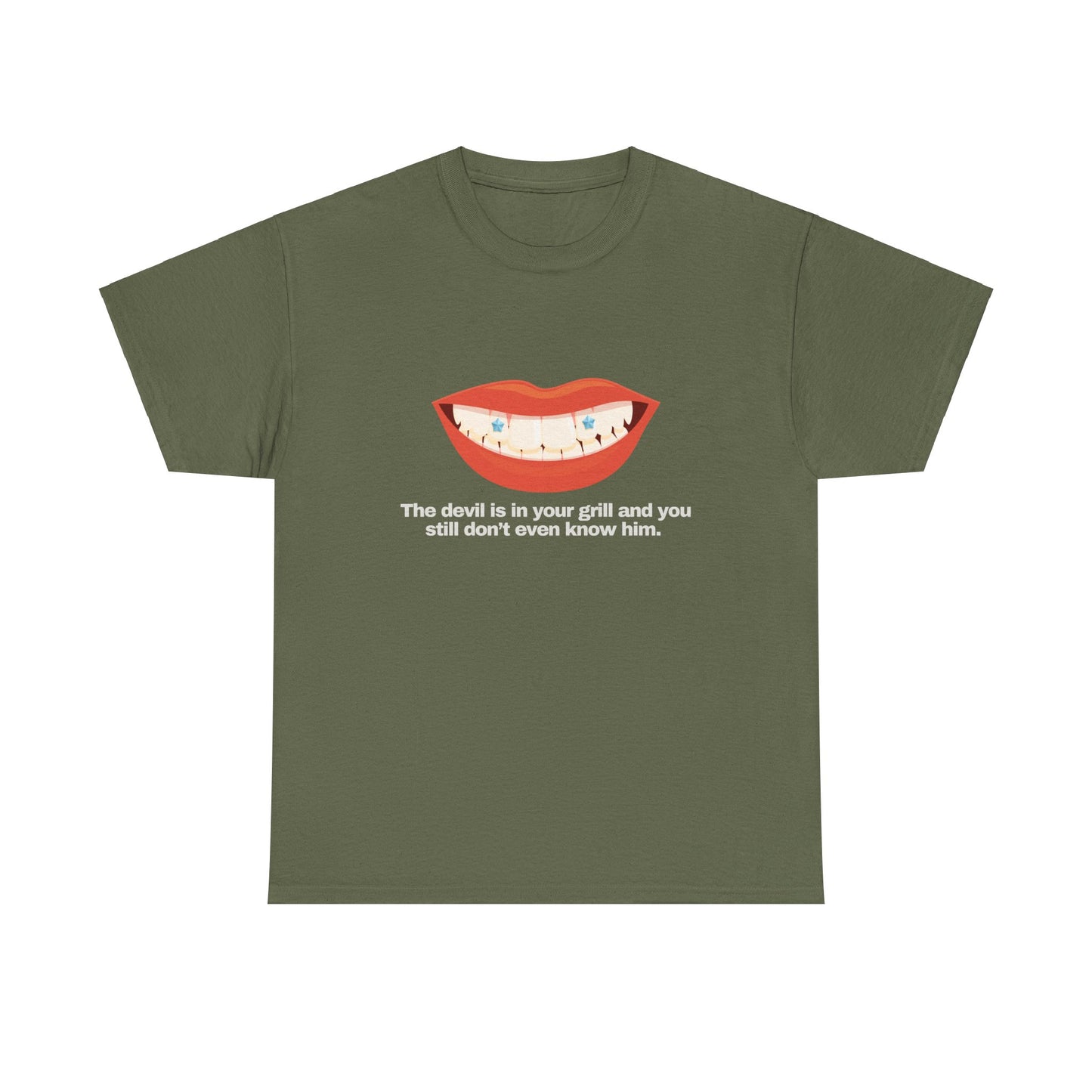 Gravitee 100% Cotton Graphic Adult T-Shirt | THE DEVIL IS IN YOUR GRILL