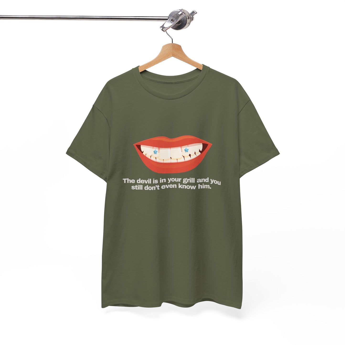 Gravitee 100% Cotton Graphic Adult T-Shirt | THE DEVIL IS IN YOUR GRILL