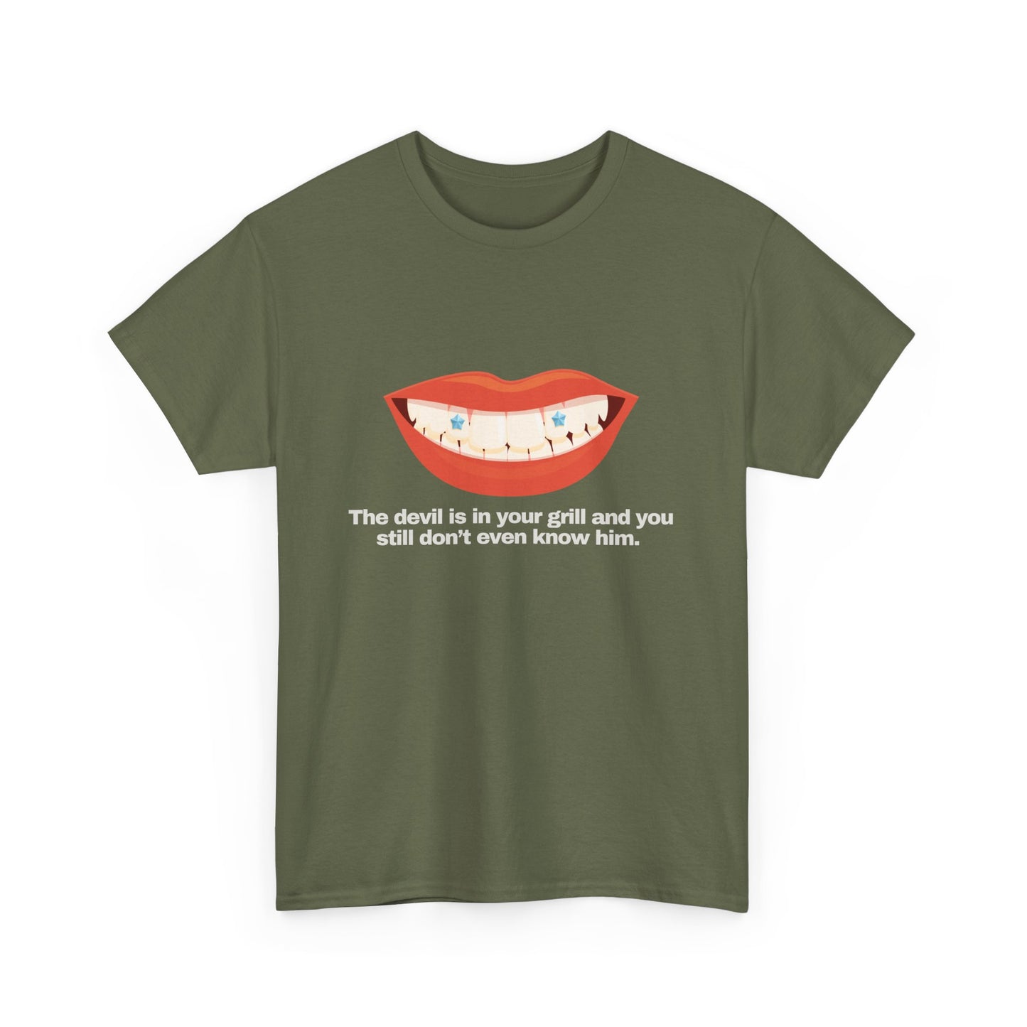Gravitee 100% Cotton Graphic Adult T-Shirt | THE DEVIL IS IN YOUR GRILL