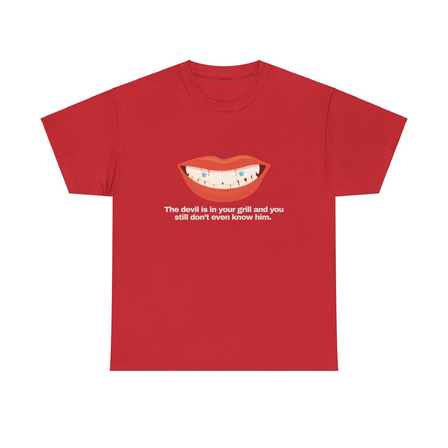 Gravitee 100% Cotton Graphic Adult T-Shirt | THE DEVIL IS IN YOUR GRILL