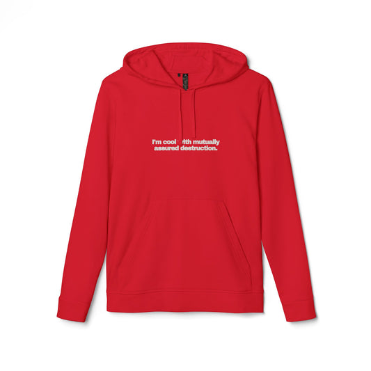 adidas® Personalized Unisex Fleece Hoodie by Gravitee |  I'M COOL WITH MUTUALLY ASSURED DESTRUCTION