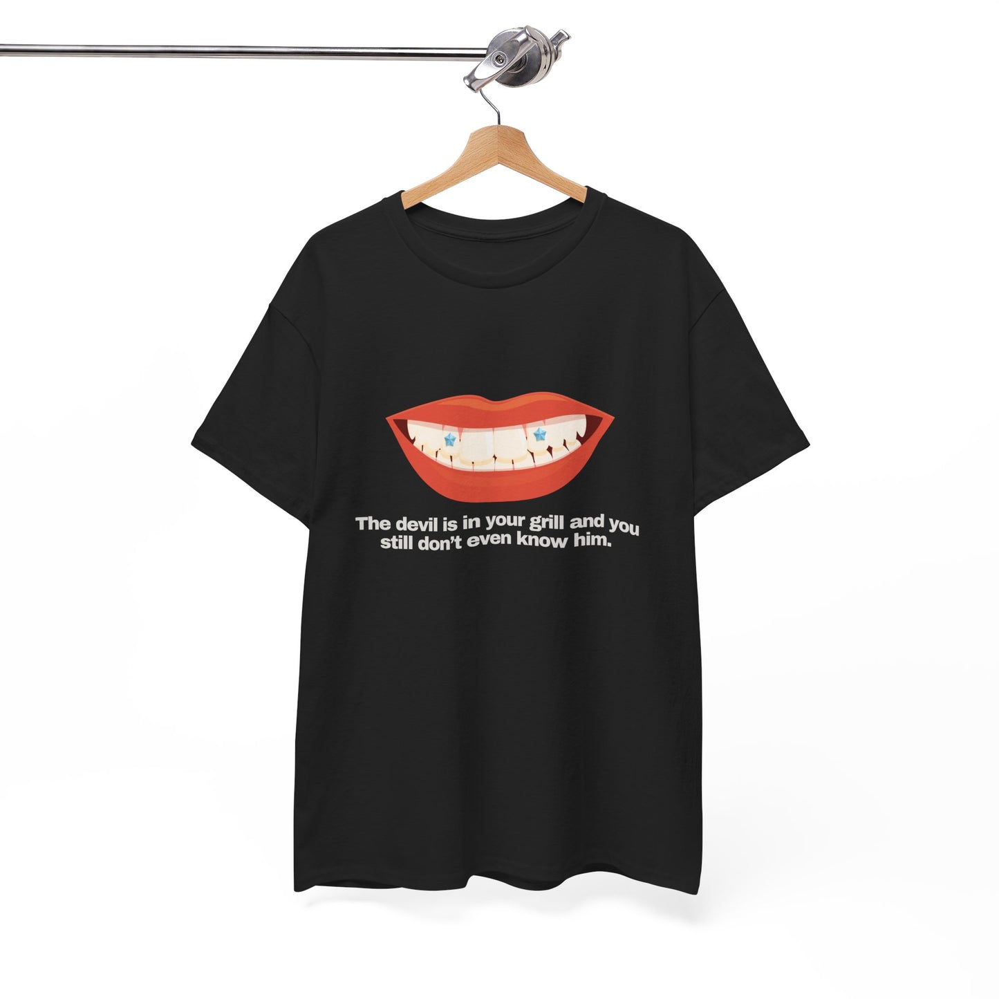 Gravitee 100% Cotton Graphic Adult T-Shirt | THE DEVIL IS IN YOUR GRILL