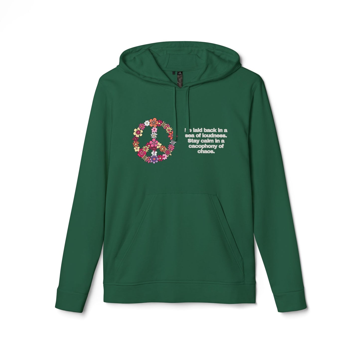 adidas® Personalized Unisex Fleece Hoodie by Gravitee | BE CALM IN A SEA OF LOUDNESS
