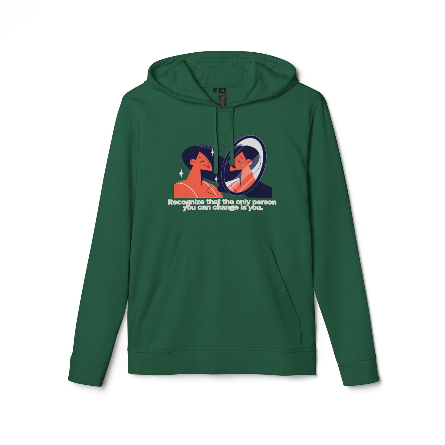 adidas® Personalized Unisex Fleece Hoodie by Gravitee | RECOGNIZE THAT THE ONLY ONE YOU CAN CHANGE IS YOU