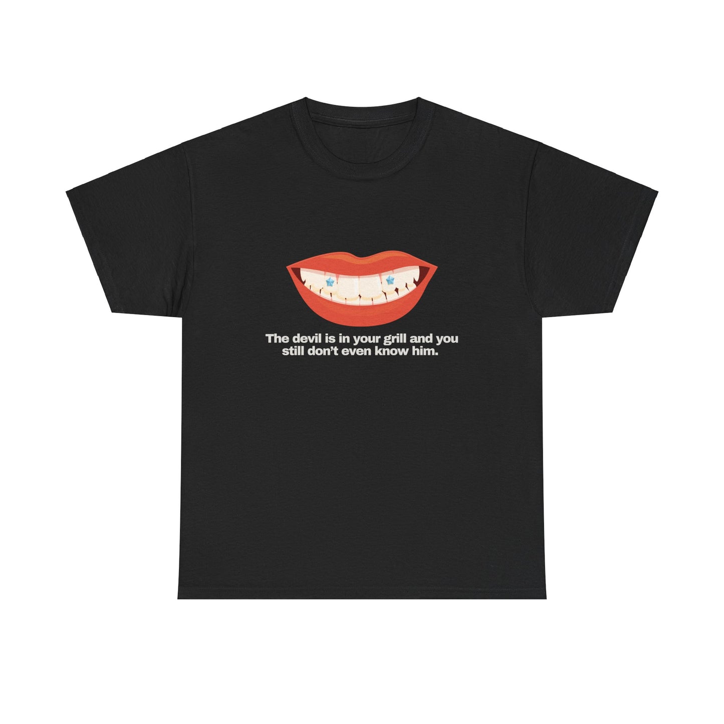 Gravitee 100% Cotton Graphic Adult T-Shirt | THE DEVIL IS IN YOUR GRILL