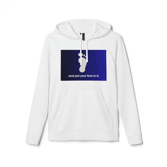 adidas® Personalized Unisex Fleece Hoodie by Gravitee | JUST PUT YOUR FOOT IN IT