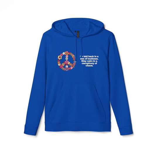 adidas® Personalized Unisex Fleece Hoodie by Gravitee | BE CALM IN A SEA OF LOUDNESS