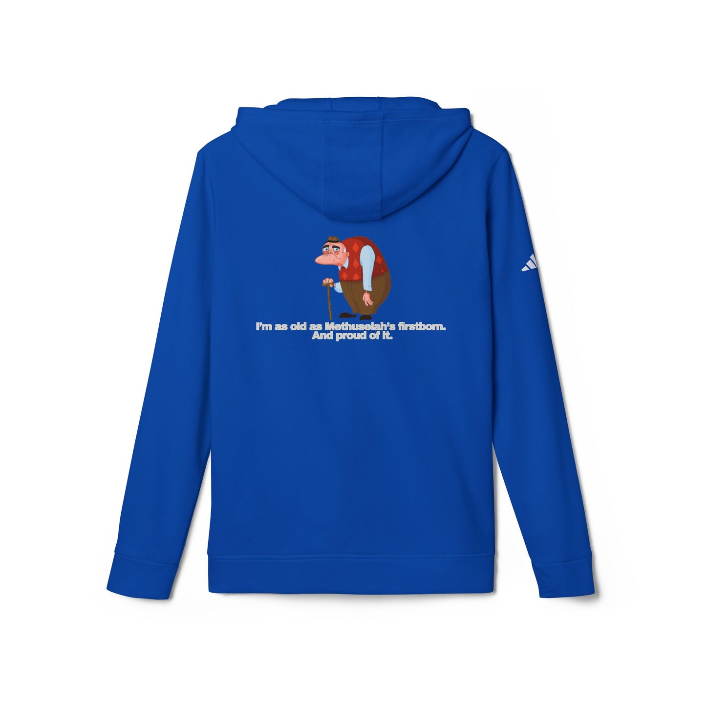 adidas® Personalized Unisex Fleece Hoodie by Gravitee | I’M AS OLD AS METHUSALEH'S FIRSTBORN