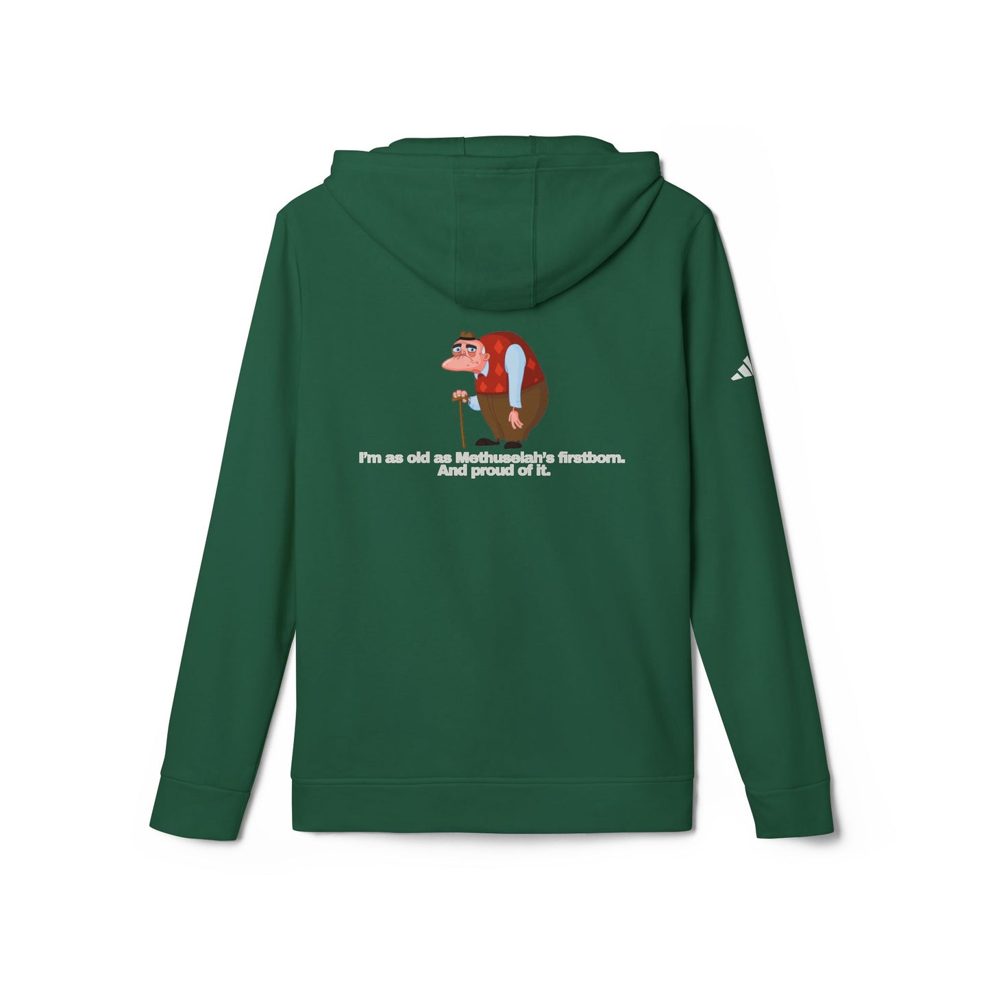 adidas® Personalized Unisex Fleece Hoodie by Gravitee | I’M AS OLD AS METHUSALEH'S FIRSTBORN
