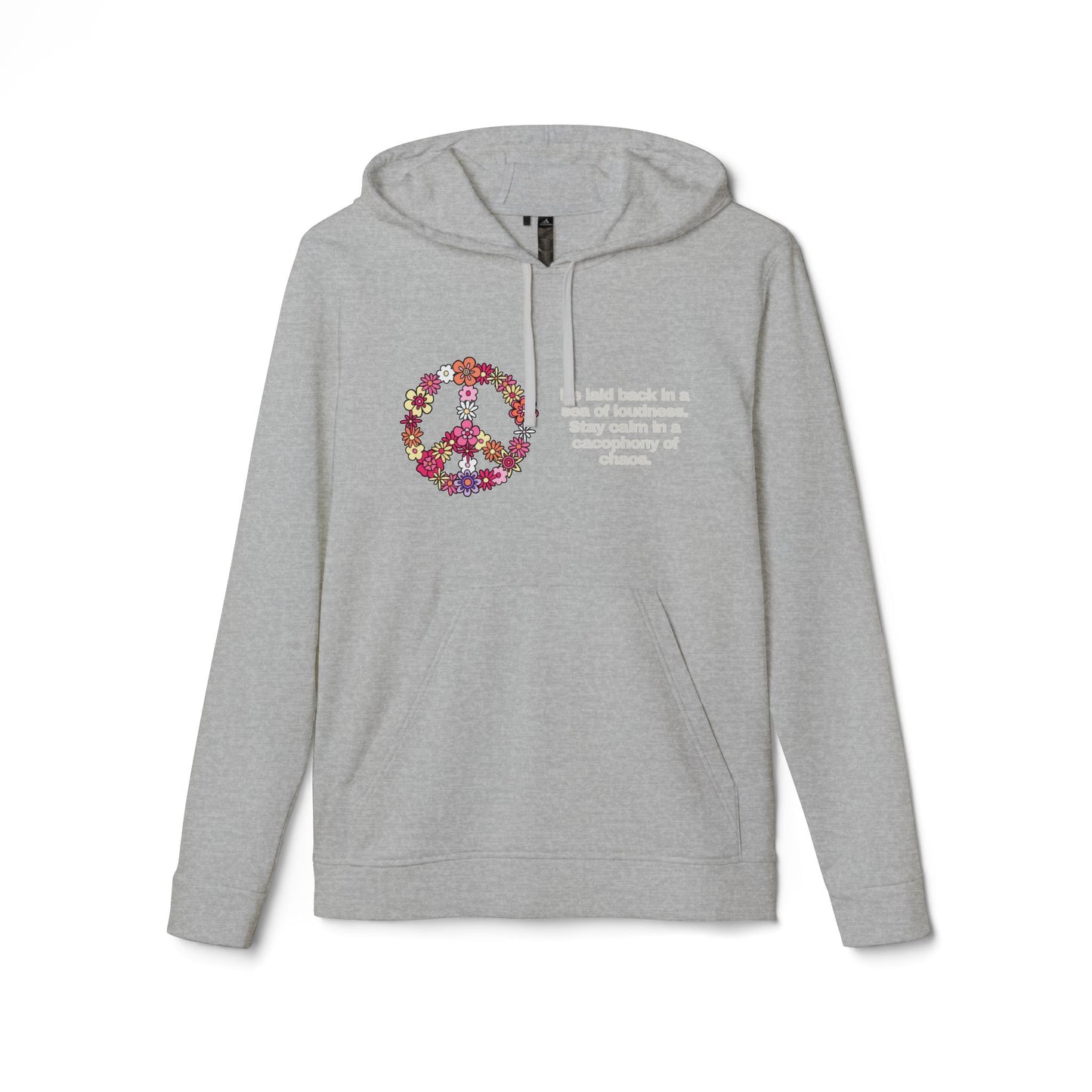 adidas® Personalized Unisex Fleece Hoodie by Gravitee | BE CALM IN A SEA OF LOUDNESS