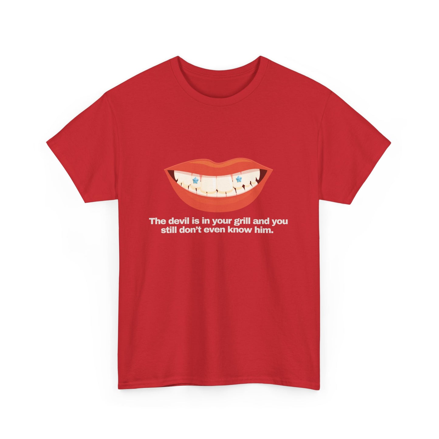 Gravitee 100% Cotton Graphic Adult T-Shirt | THE DEVIL IS IN YOUR GRILL