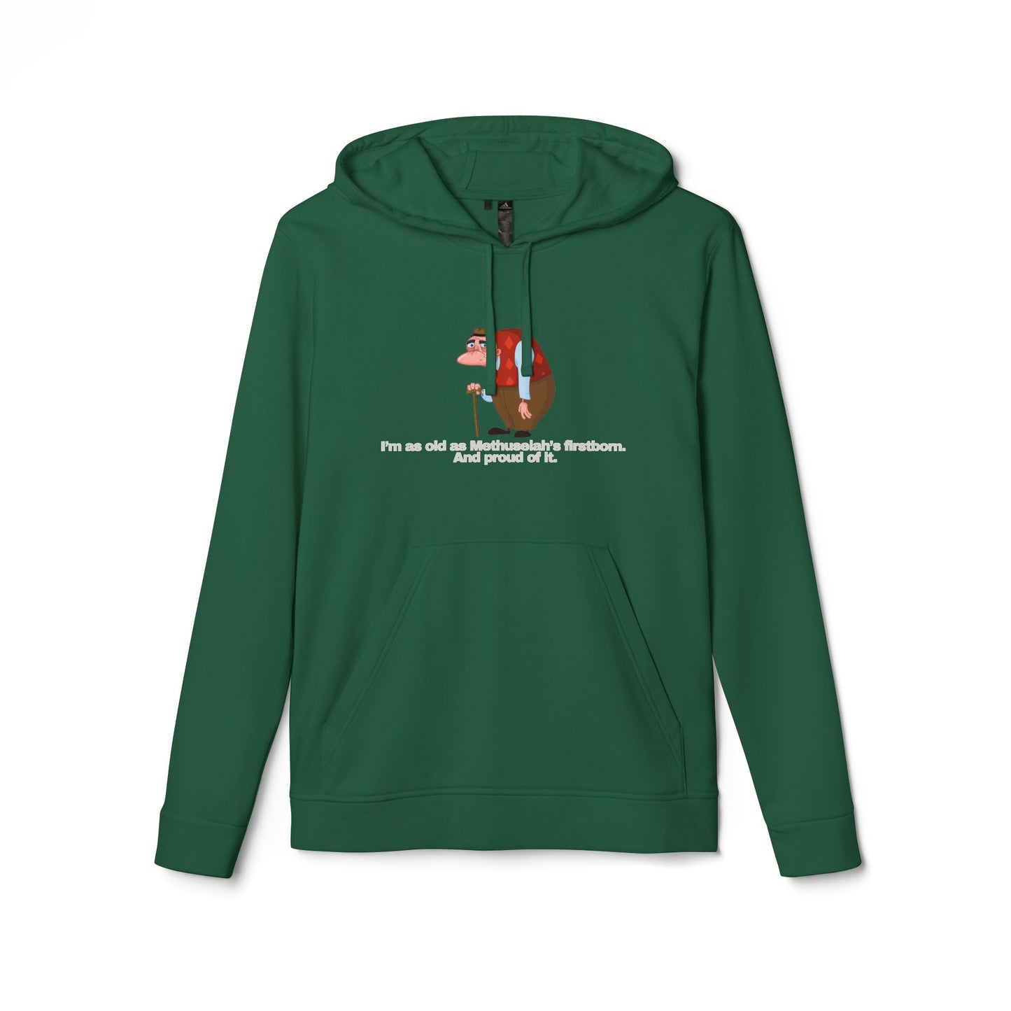 adidas® Personalized Unisex Fleece Hoodie by Gravitee | I’M AS OLD AS METHUSALEH'S FIRSTBORN