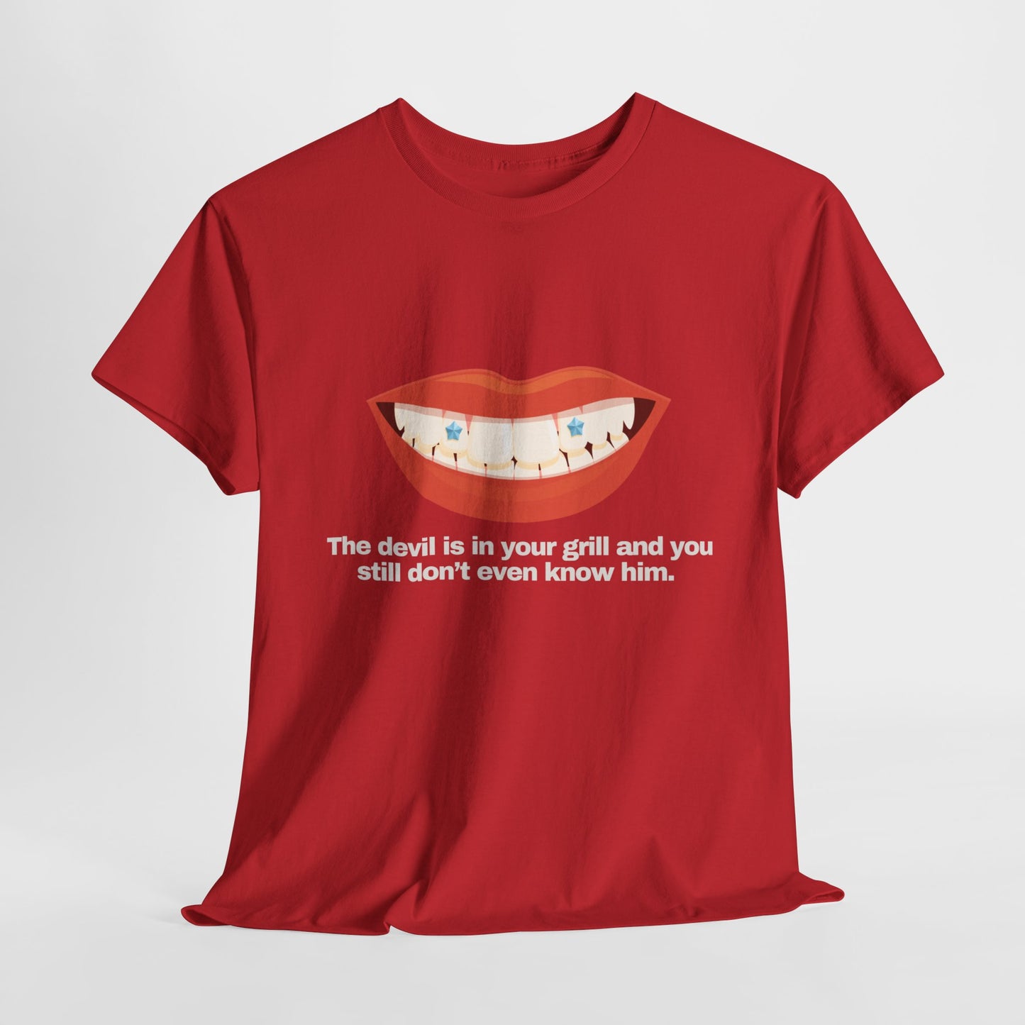 Gravitee 100% Cotton Graphic Adult T-Shirt | THE DEVIL IS IN YOUR GRILL